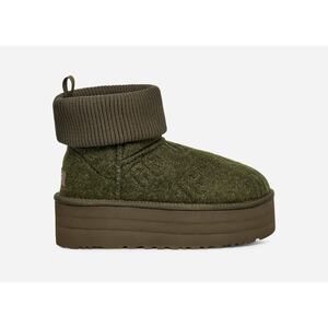 NWT UGG Mini Boots Classic Platform Felted Sheepskin Forest Night Green Size 7